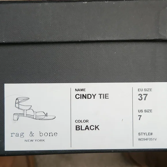 Rag & Bone Cindy Tie Open Toe Wrap Sandals Black Leather EU 37 US 7 3036 - Picture 10 of 11